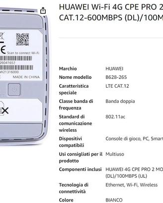 HUAWEI Wi-Fi 4G CPE PRO 2 MODEL B628-265 LTE CAT.1