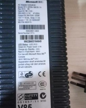 Xbox 360 Alimentatore Originale DPSN-186CB-1 A