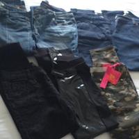 7 pz. Pantaloni + Leggins + Jeans TG 44/46