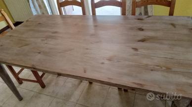 tavolo legno massiccio sbiancato marca Tolà