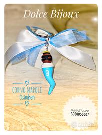 Corno Napoli scudetto Osimhen portachiavi