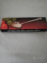 silverplated shell serving spoon