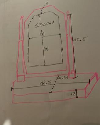 Specchio con supporto