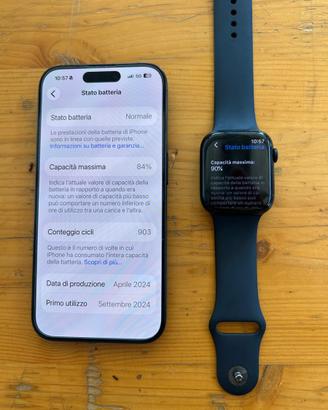 Iphone 15pro 128gb - apple watch 8 45