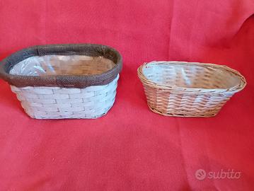 Due cestini vimini portavasi 5€ cadauno