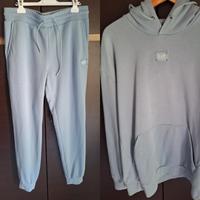 Tuta set felpa + pantaloni azzurra over EA7 Armani