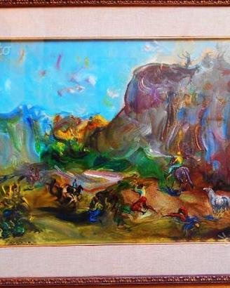 QUADRO Corrado Corazza-La guerra. Olio su tela