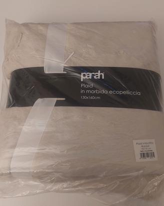 plaid parah in ecopelliccia. nuovo