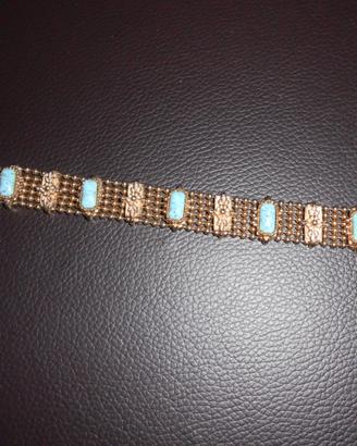 Bracciale con 5 pietre azzurre turchesi