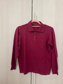 Polo in maglia traforata donna