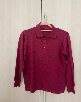Polo in maglia traforata donna