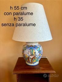 Paralume in ceramica (Deruta) dipinto a mano