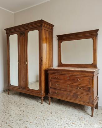 Como' con specchiera +armadio  2 ante  con specchi