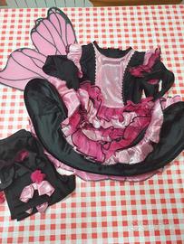 Costume Carnevale farfalla rosa/nero taglia 4 anni