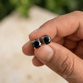 Orecchini a Lobo in Moissanite Nera S925