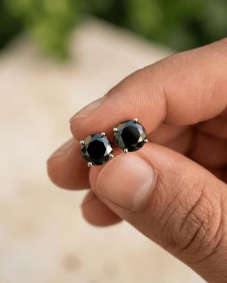 Orecchini a Lobo in Moissanite Nera S925