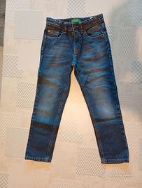 Jeans Benetton 7/8 anni 130cm con elastico in vita