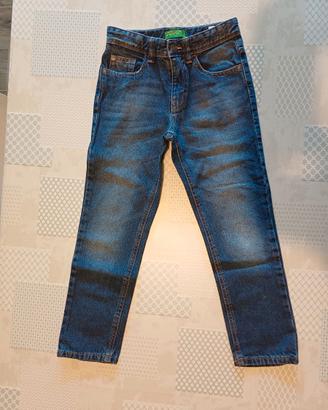 Jeans Benetton 7/8 anni 130cm con elastico in vita
