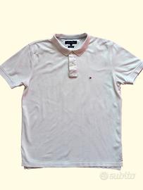 Polo bianco in cotone da uomo. Tommy Hilfiger. L. 