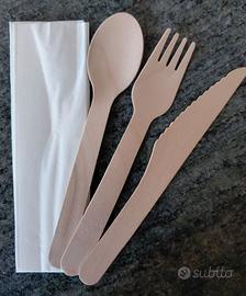 Posate legno compostabili confezionate NUOVE