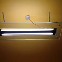 Lampadario d’arredo vetro spessore cm 1,50 e neon