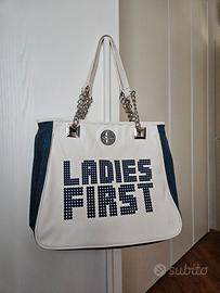 Borsa tote Le Pandorine bianco/jeans nuova