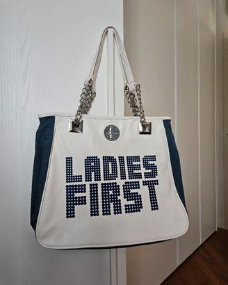 Borsa tote Le Pandorine bianco/jeans nuova