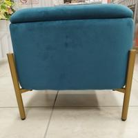 Pouf verde in camoscio