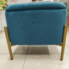 Pouf verde in camoscio