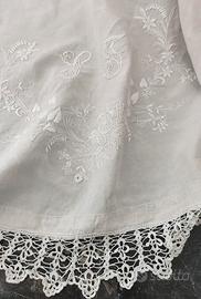 Tenda Arredo Casa Puro Lino Bianco Ricamato a Mano