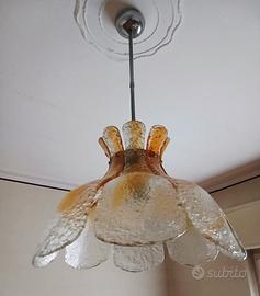 Lampadario Mid-Century in vetro di Murano, Italia
