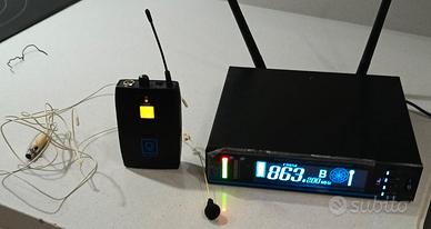 Microfono wireless UHF ad archetto