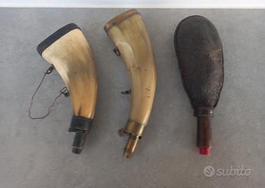 corni porta polvere e pallini XIX secolo