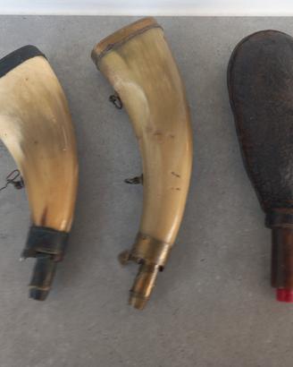 corni porta polvere e pallini XIX secolo