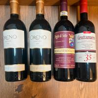 Supertuscan vini 4 bottiglie rossi rari