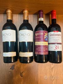 Supertuscan vini 4 bottiglie rossi rari