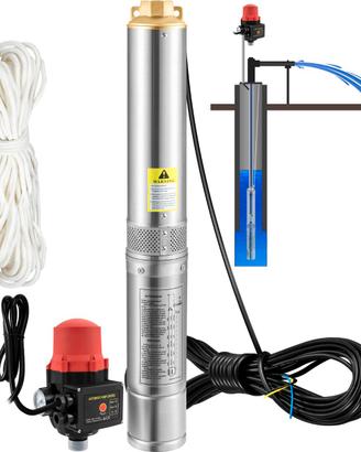pompa Sommersa per Pozzo 750W Flusso da 105L/min