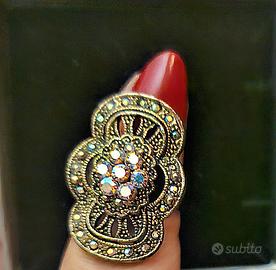 vintage anello regolabile in ottone
