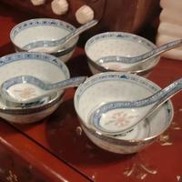 set 4 ciotole cinesi vintage chicco di riso 