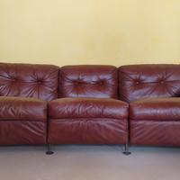 divano in pelle Sormani 3 posti anni 60 vintage 