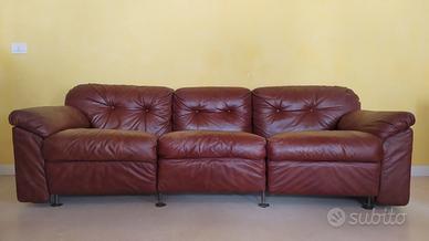 divano in pelle Sormani 3 posti anni 60 vintage 