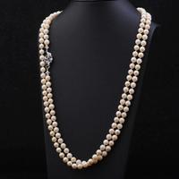 COLLANA DI PERLE NATURALI A DOPPIO FILO 7 MM