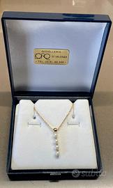 Collana Punto Luce in Oro Giallo 18k e Perle