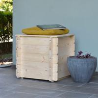 Baule Cassapanca in legno da esterno Gaia 60x60x54