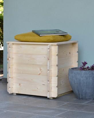 Baule Cassapanca in legno da esterno Gaia 60x60x54