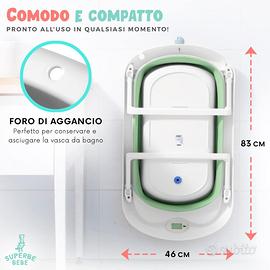 Vasca Bagnetto Neonato Pieghevole con Supporto