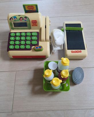 Gioco Vintage cassa con carta e cestello spesa