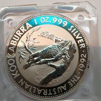 Kookaburra Australian 1 oncia 999 silver 1992