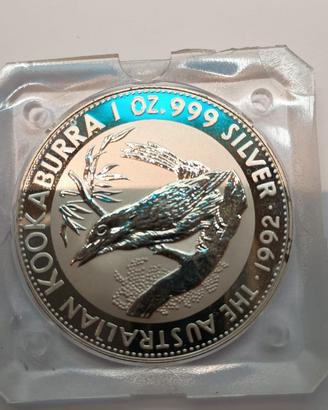 Kookaburra Australian 1 oncia 999 silver 1992