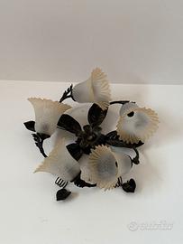 Lampadario vintage in ferro battuto